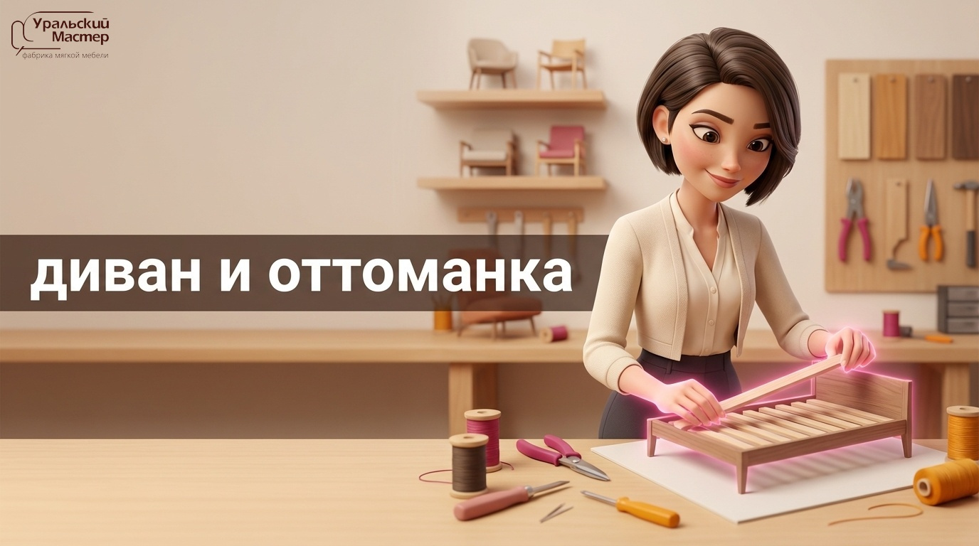 Прямой диван с оттоманкой: мягкая мебель и диваны «Уральский мастер» в 2026 году