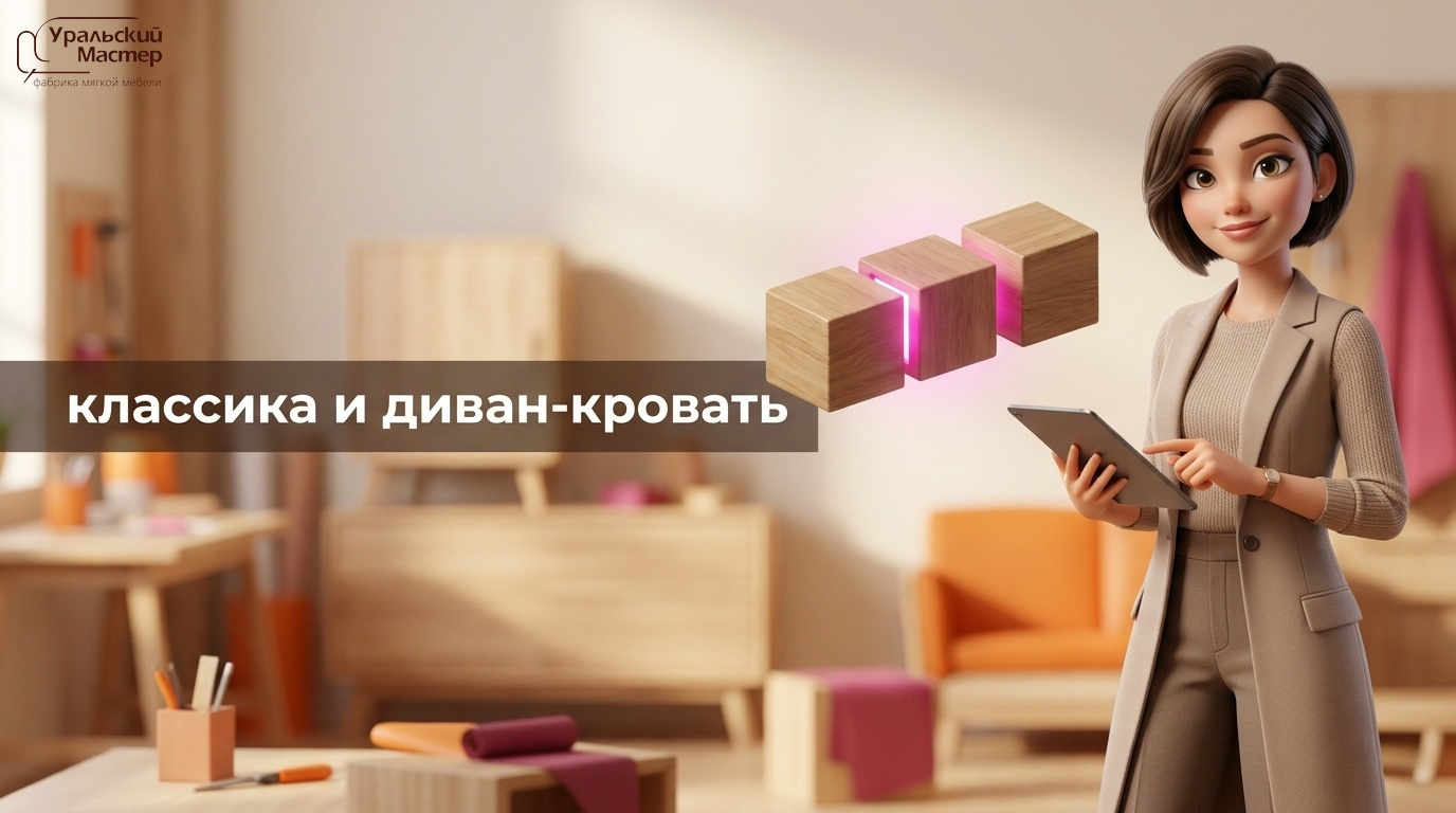 Диван-кровать и классическая кровать: мягкая мебель и диваны «Уральский мастер» в 2026 году