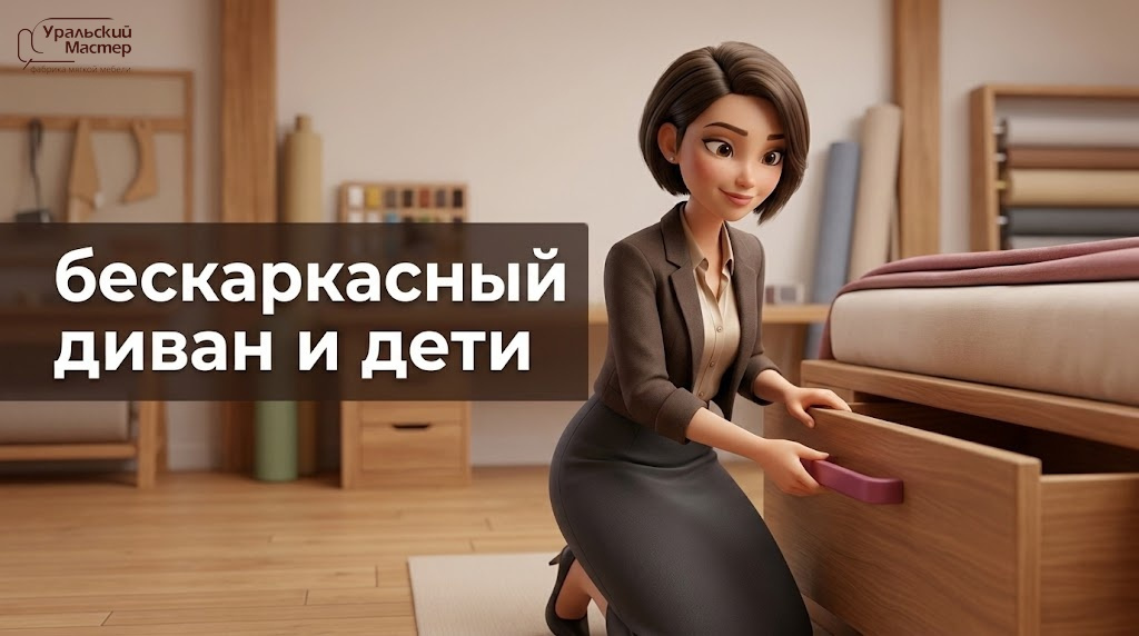 Бескаркасный диван и дети: мягкая мебель и диваны «Уральский мастер» в 2026 году
