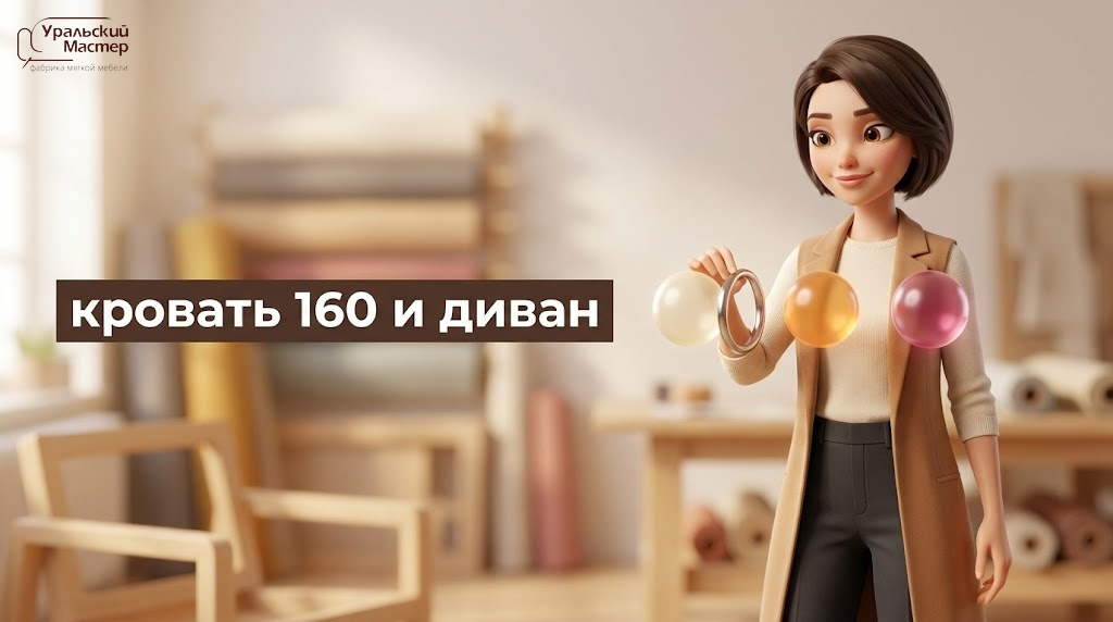 Кровать 160 на 200 и диван-кровать: мягкая мебель и диваны «Уральский мастер» в 2026 году